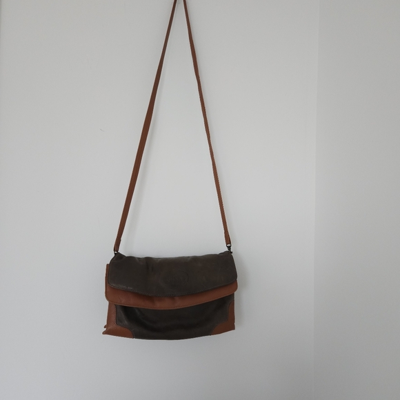 BUSH The Australian Collection Brown And Tan Kangaroo Leather Crossover Boho Bag - Picture 3 of 15